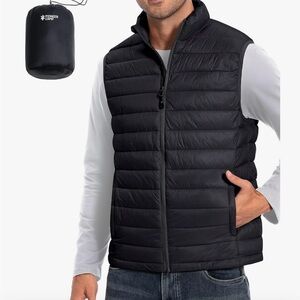 Black Puffer Vest with Travel Bag